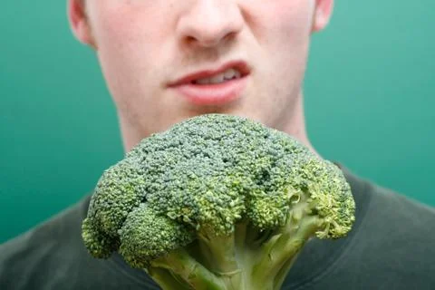 Dislike broccoli Stock Photos