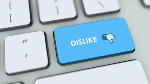 Dislike button on computer keyboard. Key is pressed Stock Footage 35646213