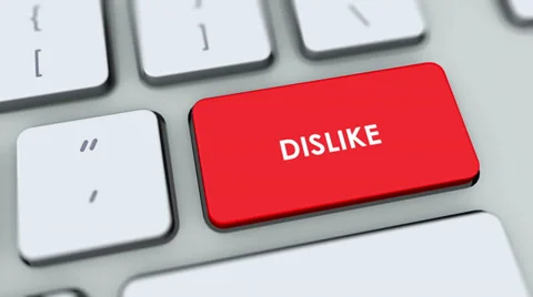 Dislike button on computer keyboard. Key is pressed Stock Footage 35646236