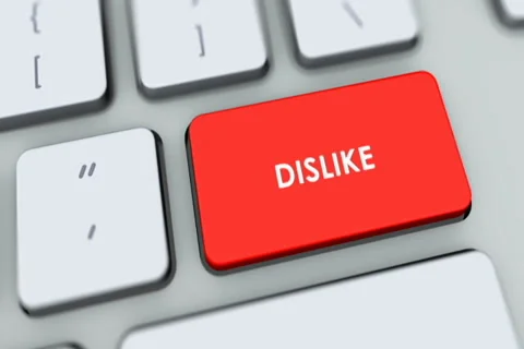Dislike button on computer keyboard. Key is pressed, click for HD Stock Footage 35648844
