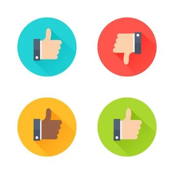 Like, dislike flat style vector icon set Stock Illustration