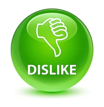 Dislike glassy green round button Illustrazione stock
