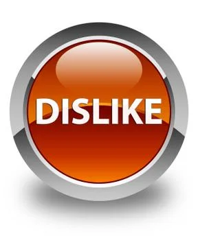 Dislike glossy brown round button Stock Illustration