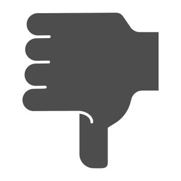 Dislike hand solid icon. Thumb down vector illustration isolated on white Stock Illustration