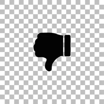 Dislike, Hand Thumb Down icon flat Stock Illustration