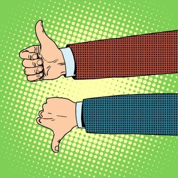 Like dislike hands Stock Illustration