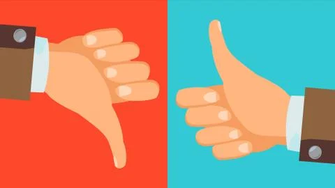 Dislike, Like Hands Vector. Thumbs Up, Thumbs Down Icons. Social Network Symbol 스톡 일러스트