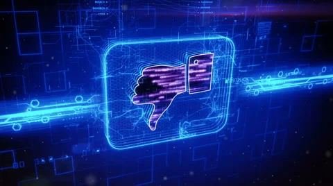 Dislike icon on abstract blue background Stock Footage 63491723