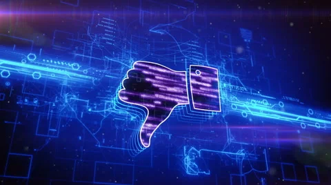 Dislike icon on abstract blue background Stock Footage 63492193