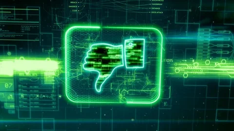 Dislike icon on abstract green background Stock Footage 72610191