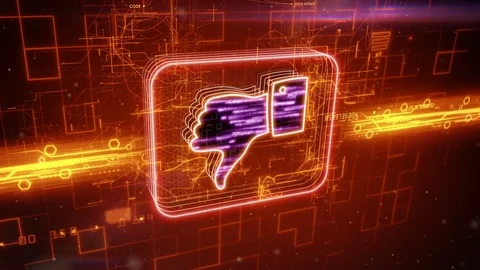 Dislike icon on abstract orange background Stock Footage 72197528
