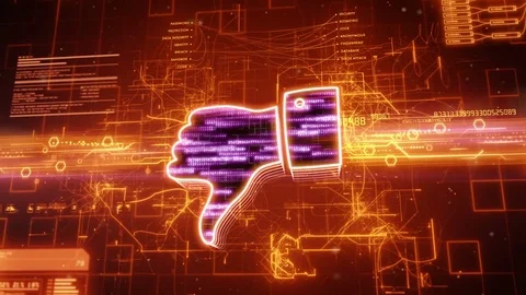 Dislike icon on abstract orange background Stock Footage 72197532