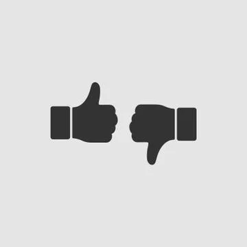 Dislike like icon flat Stock Illustration
