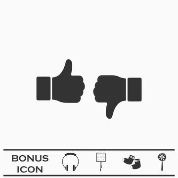 Dislike like icon flat Stock Illustration