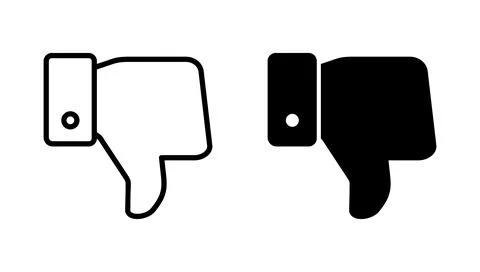 Dislike icon vector. dislike sign and symbol. Hand with thumb down Stock Illustration