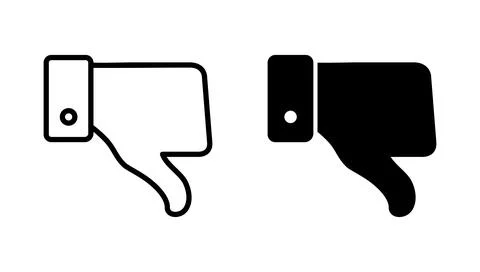 Dislike icon vector. dislike sign and symbol. Hand with thumb down Stock Illustration