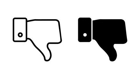 Dislike icon vector. dislike sign and symbol. Hand with thumb down Stock Illustration