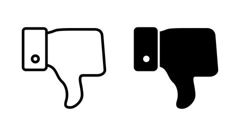 Dislike icon vector. dislike sign and symbol. Hand with thumb down Stock Illustration