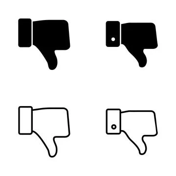 Dislike icon vector. dislike sign and symbol. Hand with thumb down Stock Illustration