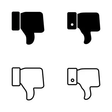 Dislike icon vector. dislike sign and symbol. Hand with thumb down Stock Illustration