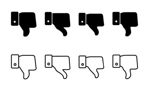 Dislike icon vector. dislike sign and symbol. Hand with thumb down Stock Illustration