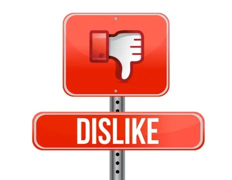 Dislike road sign. thumb down sign illustration design Stock Illustration