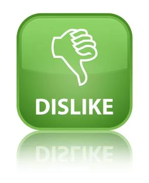 Dislike special soft green square button Stock Illustration