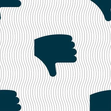 Dislike, Thumb down, Hand finger down icon sign. Seamless pattern with geomet Illustrazione stock