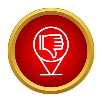 Dislike thumbs down pinpoint rating location icon Stock Illustration