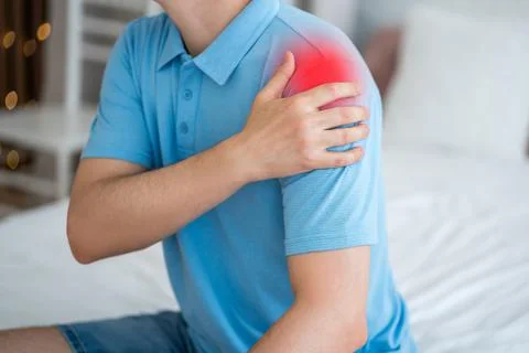 Dislocation of the shoulder, joint inflammation, arthritis and degenerative.. Stock Photos