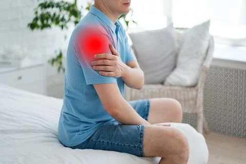 Dislocation of the shoulder, joint inflammation, arthritis and degenerative.. Stock Photos