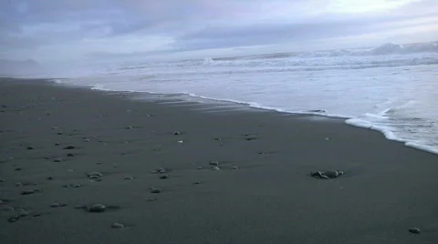 Dismal gray surf Stock Footage 546525