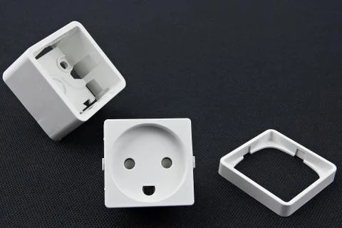 Dismantled electrical outlet Stock Photos