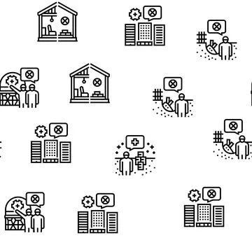 Dismantling Construction Process Vector Seamless Pattern Stock Illustration