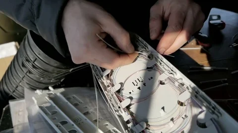 Dismantling of the equipment of the Internet Stock Footage 80816351