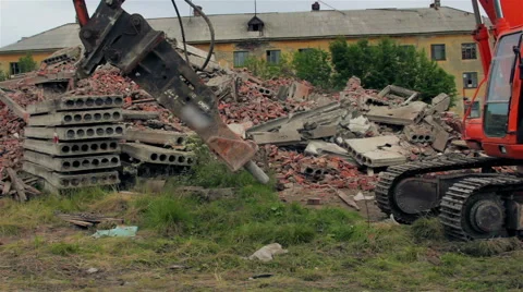 Dismantling of a house Stock Footage 55880026