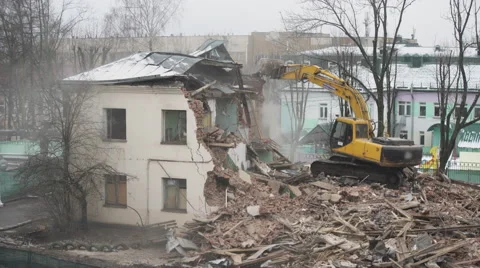 Dismantling of a house Stock Footage 60636248