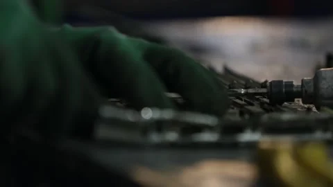 Dismantling obsolete computer parts for scrap or reuse - isolated close up Stock Footage 149785414