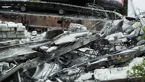 Dismantling of the old building Stock Footage 163809648