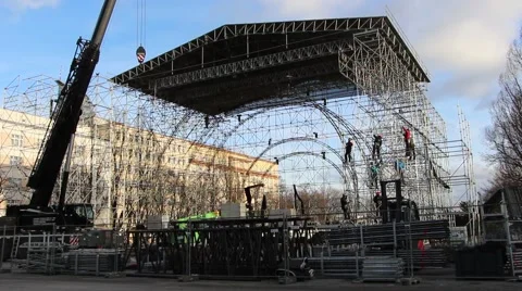 Dismantling scaffolding. Working at height 3 Stock Footage 46338053