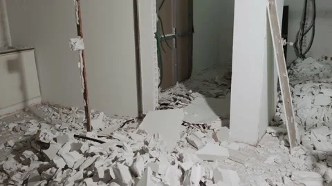 Dismantling the wall. workers break down walls Stock Footage 170242189