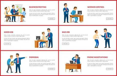 Dismissal and Task, Job Interview, Worker Control Stock Illustration