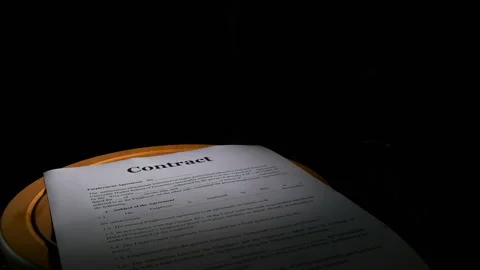 Dismissal contract on black background. Stock Footage 252043327
