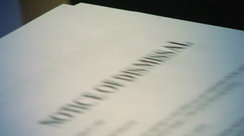 Dismissal notice loop Stock Footage 475080