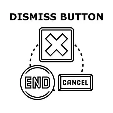 Dismissing a process, canceling an operation, and ending an action concept Stock Illustration