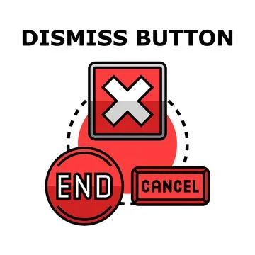 Dismissing a process, canceling an operation, and ending an action concept Stock Illustration