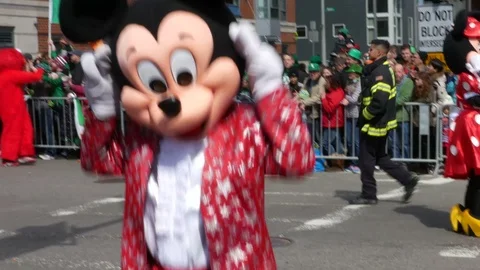 Disney Characters 2019 Saint Patrick's Day Parade Boston Stock-Footage 104837576