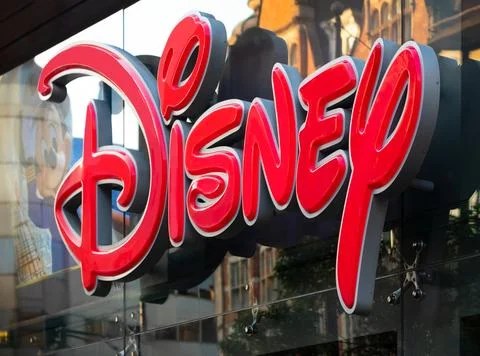 Disney company logo on shop storefront Fotos Stock