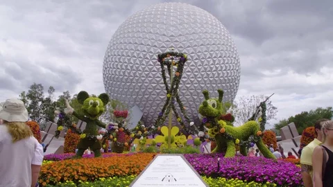 Disney EPCOT: Spaceship Earth / "Golf Ball" Stock Footage 74856442