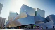 Disney Hall Building, Motion Timelapse Hyperlapse. Los Angeles, California Stock Footage